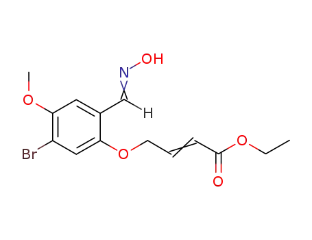 Molecular Structure of 663933-84-4 (2-Butenoic acid,
4-[5-bromo-2-[(hydroxyimino)methyl]-4-methoxyphenoxy]-, ethyl ester)