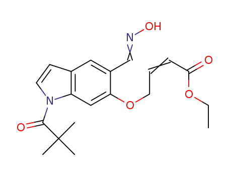 4-[1-(2,2-dimethyl-propionyl)-5-(hydroxyimino-methyl)-1H-indol-6-yloxy]-but-2-enoic acid ethyl ester