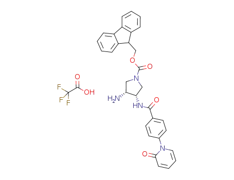 (3R,4S)-3-amino-4-[4-(2-oxo-2H-pyridin-1-yl)-benzoylamino]-pyrrolidine-1-carboxylic acid 9H-fluoren-9-ylmethyl ester trifluoroacetic acid salt