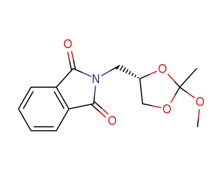 Molecular Structure of 879507-95-6 (1H-Isoindole-1,3(2H)-dione,
2-[[(4S)-2-methoxy-2-methyl-1,3-dioxolan-4-yl]methyl]-)