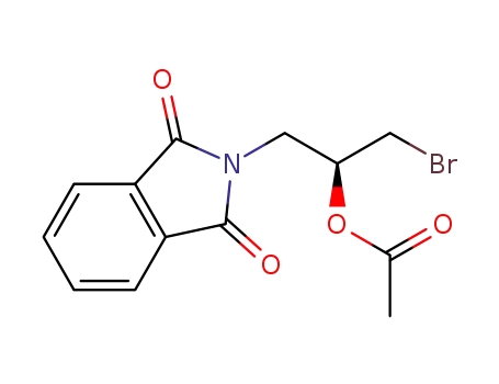 Molecular Structure of 879507-96-7 (1H-Isoindole-1,3(2H)-dione, 2-[(2S)-2-(acetyloxy)-3-bromopropyl]-)
