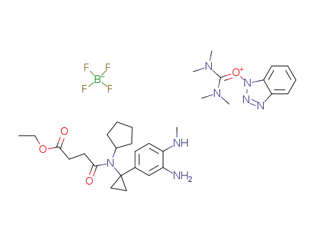 4-[1-(N-(3-ethoxycarbonyl-propionyl)-N-cyclopentyl-amino)cyclopropyl]-2-amino-N-methyl-aniline, O-(benzotriazol-1-yl)-N,N,N',N'-tetramethyluronium tetrafluoroborate