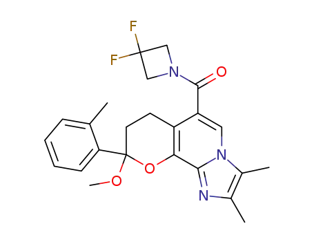 (3,3-difluoro-azetidin-1-yl)-(9-methoxy-2,3-dimethyl-9-(2-methylphenyl)-7H-8,9-dihydro-pyrano[2,3-c]-imidazo[1,2-a]pyridin-6-yl)-methanone