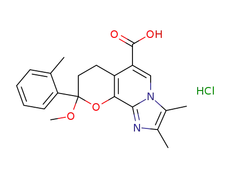 9-methoxy-2,3-dimethyl-9-(2-methylphenyl)-7H-8,9-dihydro-pyrano[2,3-c]-imidazo[1,2-a]pyridine-6-carboxylic acid hydrochloride