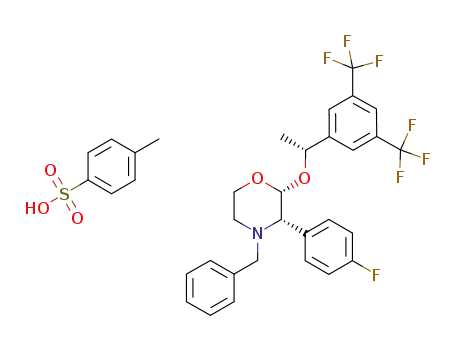 (2R,3S)-4-benzyl-2-[1R-[3,5-bis(trifluoromethyl)phenyl]ethoxy]-3-(4-fluorophenyl)morpholine p-toluenesulfonate salt