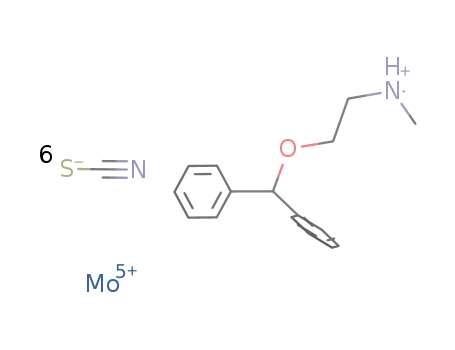 (2-benzhydryloxy-N,N-dimethylethaneammonium)[Mo(thiocyanate)6]