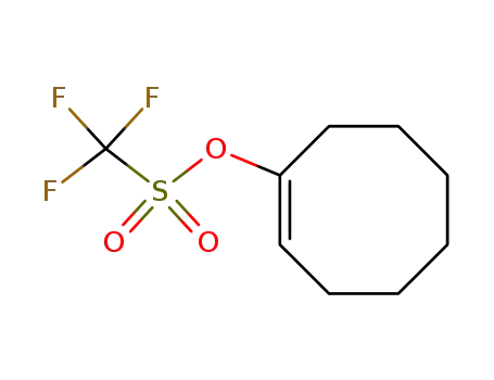 Molecular Structure of 28075-35-6 ((1E)-cyclooct-1-en-1-yl trifluoromethanesulfonate)