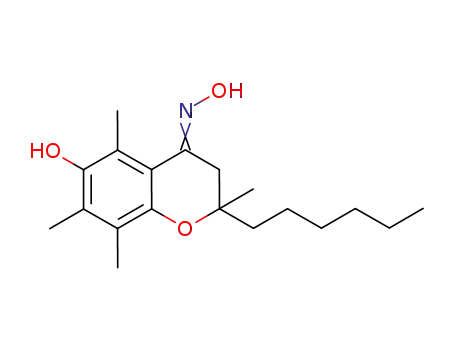 2,3-dihydro-2-hexyl-6-hydroxy-2,5,7,8-tetramethyl-4H-1-benzopyran-4-one-oxime