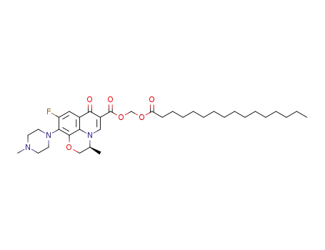 (3S)-6-[(hexadecanoyloxy)methyl] 9-fluoro-3,7-dihydro-3-methyl-10-(4-methylpiperazin-1-yl)-7-oxo-2H-[1,4]oxazino-[2,3,4-ij]quinoline-6-carboxylate
