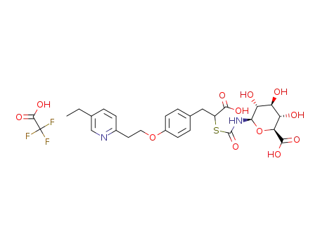 (2S,3S,4S,5R,6R)-6-(1-carboxy-2-{4-[2-(5-ethyl-2-pyridinyl)ethoxy]phenyl}-ethylsulfanylcarbonylamino)-3,4,5-trihydroxy-tetrahydropyran-2-carboxylic acid trifluoroacetate