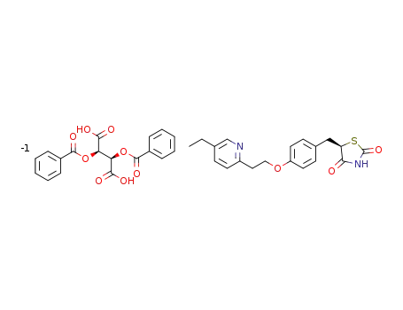 (5R)-5-{4-[2-(5-ethylpyridin-2-yl)ethoxy]benzyl}-1,3-thiazolidine-2,4-dione (-)-O,O'-dibenzoyl-L-tartrate