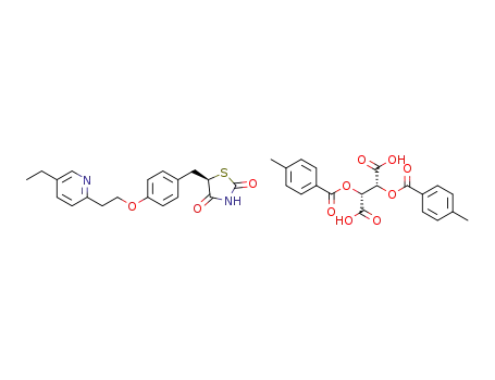 (5R)-5-{4-[2-(5-ethylpyridin-2-yl)ethoxy]benzyl}-1,3-thiazolidine-2,4-dione (-)-O,O'-di-p-toluoyl-L-tartrate