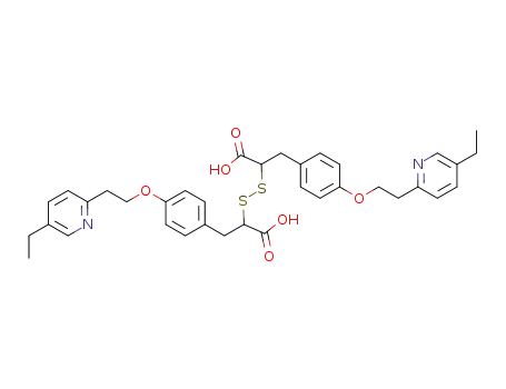 2-(1-carboxy-2-{4-[2-(5-ethylpyridine-2yl)-ethoxy]phenyl}-ethyldisulfanyl)-3-{4-[2-(5-ethylpyridine-2yl)-ethoxy]phenyl}propanoic acid