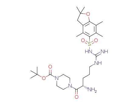 4-[(S)-2-amino-5-({amino-[(E)-2,2,4,6,7-pentamethyl-2,3-dihydro-benzofuran-5-sulfonylimino]-methyl}-amino)-pentanoyl]-piperazine-1-carboxylic acid tert-butyl ester