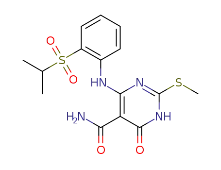 4-{[2-(isopropylsulfonyl)phenyl]amino}-2-(methylsulfanyl)-6-oxo-1,6-dihydropyrimidine-5-carboxamide