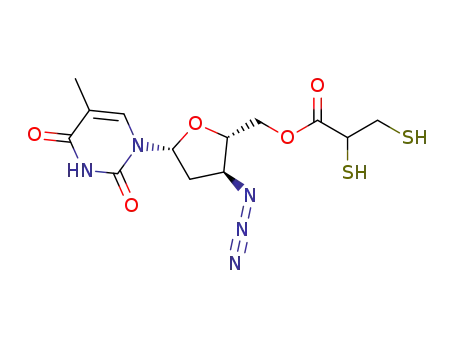 3'-azido-3'-deoxy-5'-O-(2,3-dimercaptopropanoyl)thymidine