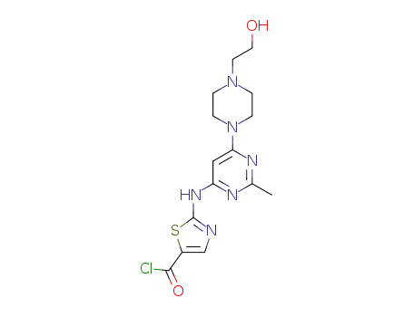 2-(6-(4-(2-hydroxyethyl)piperazin-1-yl)-2-methylpyrimidin-4-ylamino)thiazole-5-formyl chloride