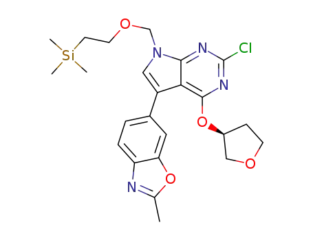 (S)-6-(2-chloro-4-((tetrahydrofuran-3-yl)oxy)-7-((2-(trimethylsilyl)ethoxy)methyl)-7H-pyrrolo[2,3-d]pyrimidin-5-yl)-2-methylbenzo[d]oxazole