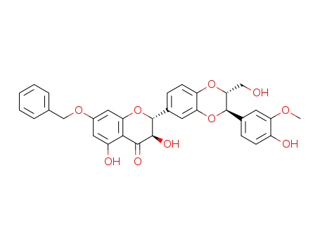 (2R,3R)-7-(benzyloxy)-3,5-dihydroxy-2-((2R,3R)-3-(4-hydroxy-3-methoxyphenyl)-2-(hydroxymethyl)-2,3-dihydrobenzo[b][1,4]dioxin-6-yl)chroman-4-one