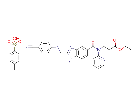 1-methyl-2-[N-(4-cyanophenyl)aminomethyl]benzimidazol-5-ylcarboxylic acid N-(2-pyridyl)-N-(2-ethoxycarbonylethyl)amide p-toluenesulfonate
