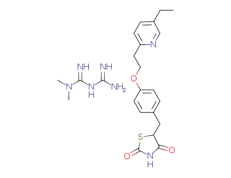metformin (RS)-5-(4-[2-(5-ethylpyridin-2-yl)ethoxy]benzyl)thiazolidine-2,4-dioxothiazolidin-3-ide