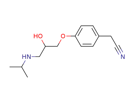 Molecular Structure of 29277-73-4 (2-[4-[(2RS)-2-HYDROXY-3[(1-METHYLETHYL)AMINO]PROPOXY]PHENYL]ACETONITRILE)