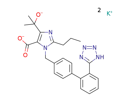 4-(1-hydroxy-1-methylethyl)-2-propyl-1-[2′-(1H-tetrazol-5-yl)biphenyl-4-yl]methyl-1H-imidazole-5-carboxylic acid dipotassium salt
