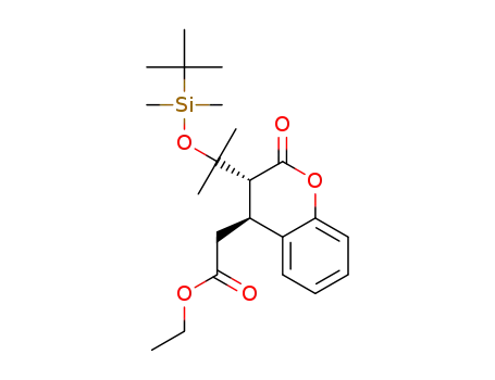 ethyl 2-(3-(2-((tert-butyldimethylsilyl)oxy)propan-2-yl)-2-oxochroman-4-yl)acetate