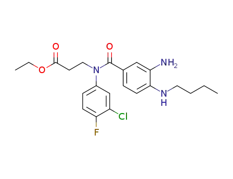 3-[(3-amino-4-butyl aminobenzoyl)(3-chloro-4-fluorophenyl)amino]propionic acid ethyl ester