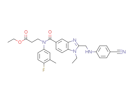 3-[{2-[(4-cyanophenylamino)methyl]-1-ethyl-1H-benzoimidazole-5-carbonyl}(4-fluoro-3-methylphenyl)amino]propionic acid ethyl ester