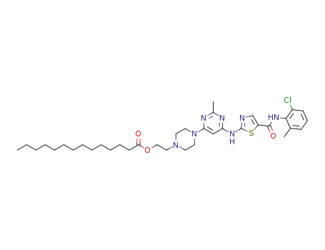 2-(4-(6-((5-((2-chloro-6-methylphenyl)carbamoyl)thiazol-2-yl)amino)-2-methylpyrimidin-4-yl)piperazin-1-yl)ethyl tetradecanoate