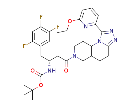 tert-butyl ((R)-4-((5aS*,9aR*)-1-(6-ethoxypyridin-2-yl)-4,5,5a,8,9,9a-hexahydro-[1,2,4]triazolo[4,3-a][1,6]naphthyridin-7(6H)-yl)-4-oxo-1-(2,4,5-trifluorophenyl)butan-2-yl)carbamate