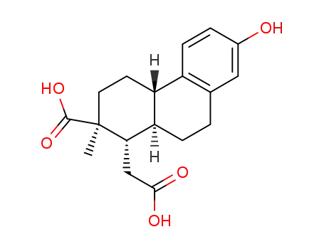 Molecular Structure of 521-81-3 (1-Phenanthreneaceticacid, 2-carboxy-1,2,3,4,4a,9,10,10a-octahydro-7-hydroxy-2-methyl-,(1S,2S,4aS,10aR)-)
