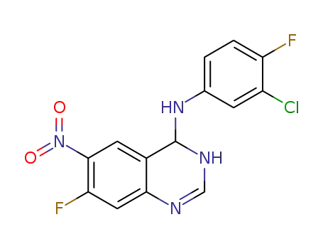4-[(3-chloro-4-fluorophenyl)amino]-6-nitro-7-fluoroquinazoline