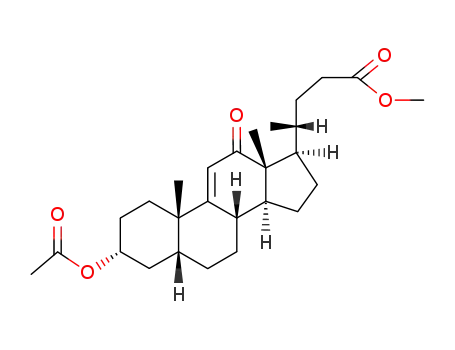 Molecular Structure of 4472-02-0 (3α-Acetyloxy-12-oxo-5β-chol-9(11)-en-24-oic acid methyl ester)