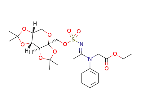 ethyl N-phenyl-N-((E)-1-(((((3aS,5aR,8aR,8bS)-2,2,7,7-tetramethyltetrahydro-3aH-bis([1,3]dioxolo)[4,5-b:4',5'-d]pyran-3a-yl)methoxy)sulfonyl)imino)ethyl)glycinate