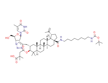 [1-(3’-deoxythymidine)-1H-1,2,3-triazol-4-yl]-{[N-2α-methyl-3β-O-(3’,3’-dimethylsuccinyl)-lup-20,29-en-28-oyl]-N’-(tert-butoxycarbonyl)}-8-octylamine