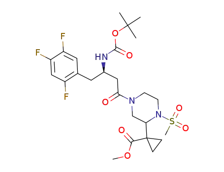 1-[4-[(3R)-3-(tert-butoxycarbonylamino)-4-(2,4,5-trifluorophenyl)butanoyl]-1-methanesulfonylpiperazin-2-yl]cyclopropylcarboxylic acid methyl ester