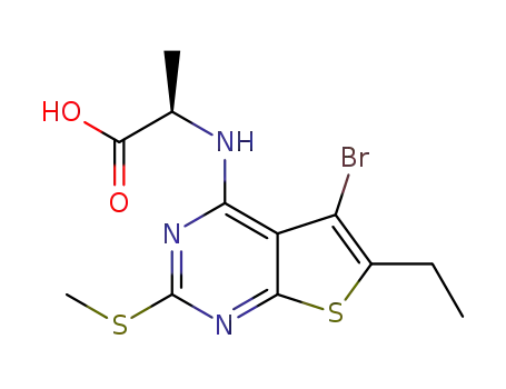 (2R)-2-[(5-bromo-6-ethyl-2-methylsulfanyl-thieno[2,3-d]pyrimidin-4-yl)amino]propanoic acid