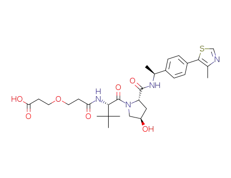 3 -(3-(((S)-1-((2S,4R)-4-hydroxy-2-(((S)-1-(4-(4-methylthiazol-5-yl)phenyl)ethyl)carbamoyl)pyrrolidin-1-yl)-3,3-dimethyl-1-oxobutan-2-yl)amino)-3-oxopropoxy)propanoic acid