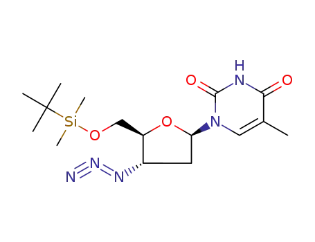 Molecular Structure of 120624-97-7 (Thymidine, 3'-azido-3'-deoxy-5'-O-[(1,1-dimethylethyl)dimethylsilyl]-)