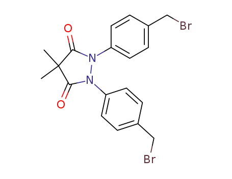 Molecular Structure of 114038-66-3 (3,5-Pyrazolidinedione, 1,2-bis[4-(bromomethyl)phenyl]-4,4-dimethyl-)