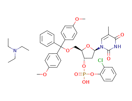 3-Thymidylic acid, 5-O-(bis(4-methoxyphenyl)phenylmethyl)-, mono(2-chlorophenyl) ester, compd. with N,N-diethylethanamine (1:1)