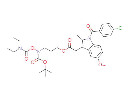 3-((tert-butoxycarbonyl)((diethylcarbamoyl)oxy)amino)propyl 2-(1-(4-chlorobenzoyl)-5-methoxy-2-methyl-1H-indol-3-yl)acetate