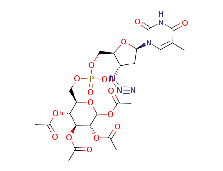 1,2,3,4-tetra-O-acetyl-6-D-glucopyranosyl-3'-azido-3'-deoxy-5'-thymidinyl phosphate