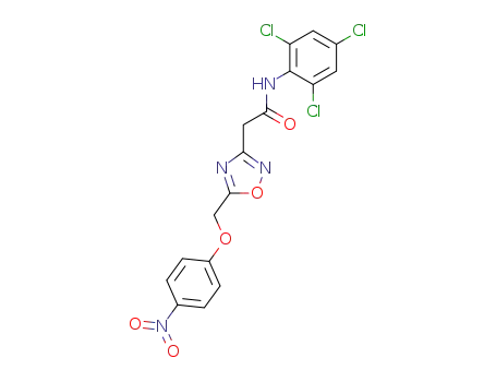 Molecular Structure of 84104-53-0 (1,2,4-Oxadiazole-3-acetamide,
5-[(4-nitrophenoxy)methyl]-N-(2,4,6-trichlorophenyl)-)