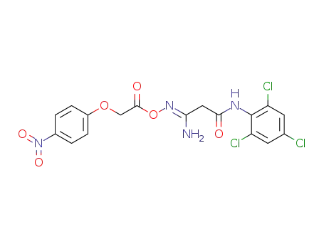 Molecular Structure of 92694-94-5 (Propanamide,
3-imino-3-[[[(4-nitrophenoxy)acetyl]oxy]amino]-N-(2,4,6-trichlorophenyl)-)