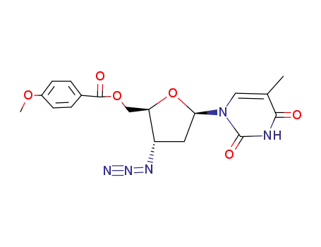 Molecular Structure of 134077-32-0 (Thymidine, 3'-azido-3'-deoxy-, 5'-(4-methoxybenzoate))