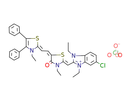 3,1',3'-triethyl-4-keto-5'-chloro-5-(3-ethyl-4,5-diphenylthiazolinylidene-2-ethylidene)thiazolinoimidacyanine perchlorate
