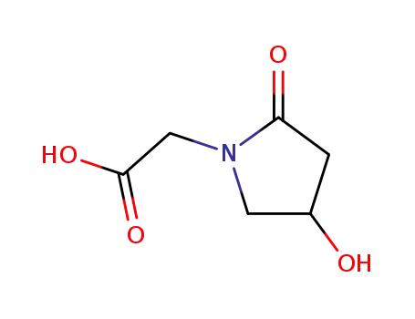 Molecular Structure of 77191-37-8 (4-Hydroxy-2-oxo-1-pyrrolidineacetic acid)